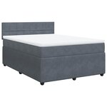 vidaXL Sommier à lattes de lit et matelas Gris foncé 140x200cm Velours
