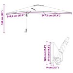 vidaXL Parasol de jardin mural terracotta 247 cm