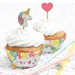 24 Caissettes + 24 Cake Toppers "Licorne"