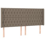 vidaXL Sommier à lattes de lit matelas et LED Taupe 200x200 cm Tissu