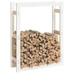 vidaXL Support pour bois de chauffage Blanc 80x25x100 cm Bois de pin