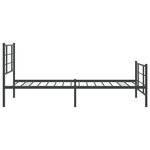 vidaXL Cadre de lit métal avec tête de lit/pied de lit noir 107x203 cm
