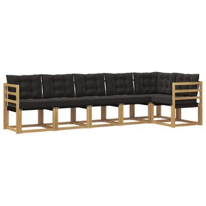 vidaXL Ensemble de canapés d'extérieur 6 Pièces Blanc et noir