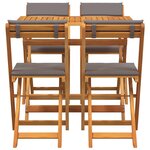 vidaXL Ensemble bistrot 5 Pièces Marron Bois d'acacia massif