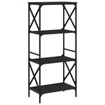 vidaXL Bibliothèque à 4 niveaux noir 59x35x132 cm bois d'ingénierie