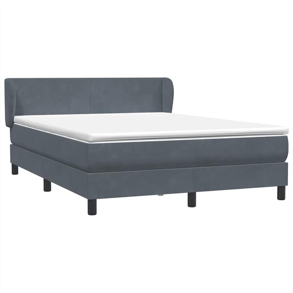 vidaXL Sommier à lattes de lit et matelas gris foncé 140x210cm velours