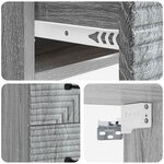 vidaXL Cabinet de chevet mural 2 Pièces Sonoma gris 34 5 x 33 x 40 cm