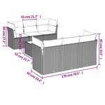 vidaXL Salon de jardin avec coussins 7 Pièces gris clair résine tressée