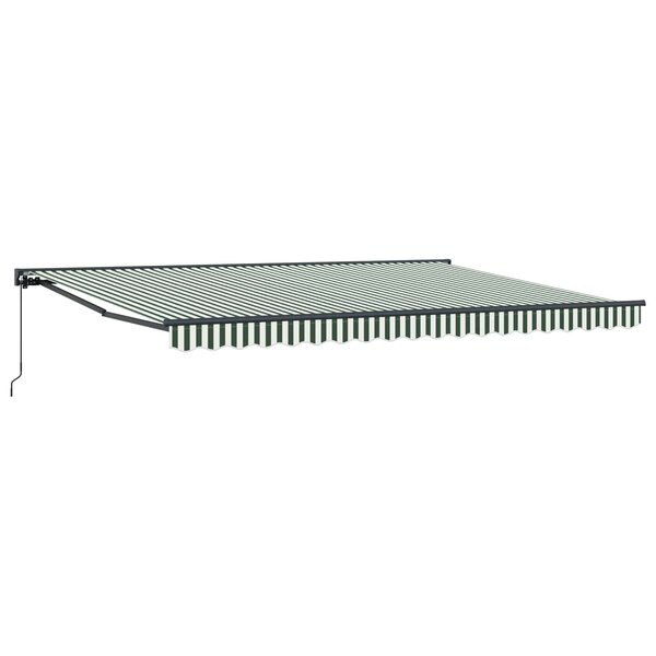 vidaXL Auvent rétractable manuel Vert et blanc 5 × 3 5 m