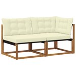 vidaXL 2 pc Canapé central et d'angle Bois d'Acacia Massif Naturel