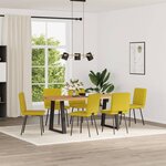 vidaXL Chaises à manger lot de 6 jaune velours