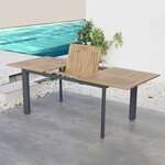 Table de jardin extensible brasilia gris aluminium 152/210 x 90 x 74 5cm