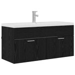 vidaXL Cabinet de salle de bain Chêne noir 100 x 38 5 x 46 cm