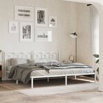 vidaXL Tête de lit métal blanc 200 cm