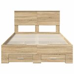 vidaXL Cadre de lit Chêne Sonoma 135 x 190 cm Bois d'ingénierie