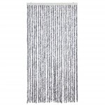 vidaXL Rideau anti-mouches blanc et gris 100x230 cm chenille