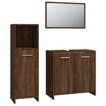 vidaXL Ensemble de meubles de salle de bain 3 Pièces Chêne marron
