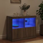 vidaXL Buffet avec lumières LED sonoma gris 81x37x67 cm
