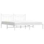 vidaXL Cadre de lit métal sans matelas et tête de lit blanc 193x203 cm