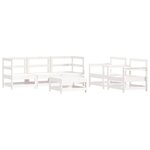 vidaXL Salon de jardin 6 Pièces avec coussins blanc bois massif