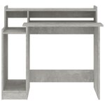 vidaXL Bureau et lumières LED Gris béton 97x45x90 cm Bois d'ingénierie