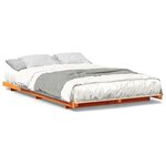 vidaXL Cadre de lit surélevé Marron cire 140 x 190 cm