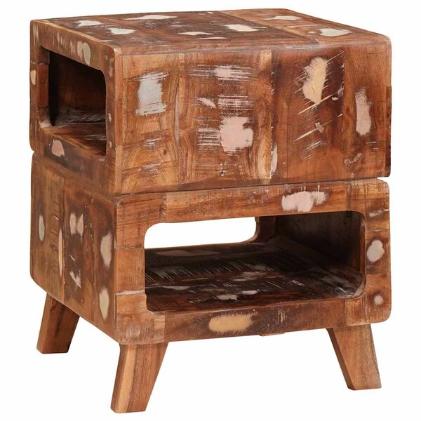 vidaXL Table d'appoint Marron 40 x 40 x 49 cm Bois Recyclé Solide