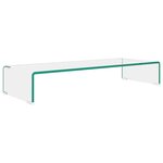 vidaXL Meuble TV/pour moniteur 80x30x13 cm verre transparent