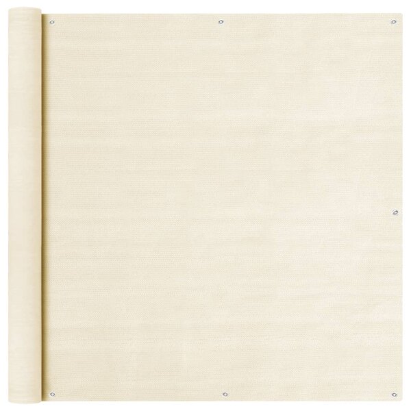 vidaXL Écran de balcon Crème 120x400 cm PEHD