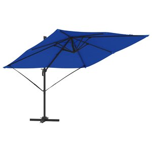 vidaXL Parasol Roma Bleu 286 x 284 x 265 cm Aluminium et polyester
