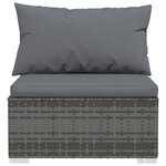 Vidaxl salon de jardin 10 pièces avec coussins résine tressée gris
