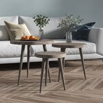 vidaXL Ensemble de tables d'appoint 3 Pièces Gris MDF et fer