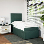 vidaXL Sommier à lattes de lit avec matelas Vert foncé 90x200 cm