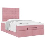 vidaXL Cadre de lit ottoman avec matelas rose 120x200 cm velours