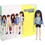 CREATABLE WORLD Kit complet cheveux noirs lisses - GGG54 - Poupée Mannequin - 6 ans et +