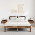 vidaXL Table de nuit flottante 2 Pièces Bois ancien 40 x 31 x 27 cm