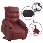 vidaXL Fauteuil inclinable Rouge bordeaux Similicuir