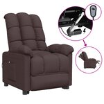 vidaXL Fauteuil inclinable électrique Marron foncé Tissu