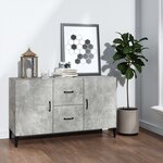 vidaXL Buffet gris béton 100x36x60 cm bois d'ingénierie