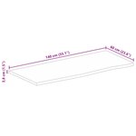 vidaXL Dessus de table 140x60x3 8cm bord vif bois massif manguier brut
