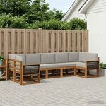 vidaXL Ensemble de canapés d'extérieur 7 Pièces Naturel et gris clair