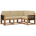 vidaXL Ensemble de canapés d'extérieur 4 pc Naturel et Beige Polyester