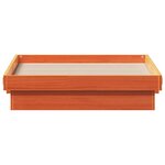 vidaXL Cadre de lit à LED sans matelas 100x200 cm bois massif
