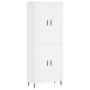 vidaXL Buffet haut Blanc 69 5x34x180 cm Bois d'ingénierie