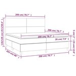 vidaXL Sommier à lattes de lit avec matelas Taupe 200x200 cm Tissu