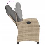 vidaXL Ensemble à manger de jardin et coussins 3 Pièces Beige poly rotin