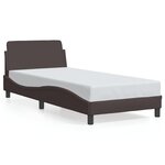 vidaXL Cadre de lit Dover marron foncé 90x190 cm tissu