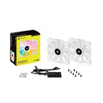 CORSAIR Ventilateur SP Series - White SP140 RGB ELITE - Diametre 140mm - LED RGB - Fan with AirGuide - Dual Pack (CO-9050139-WW)