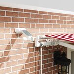 vidaXL Auvent Rétractable Rouge et Blanc 500 × 350 cm Tissu et Métal