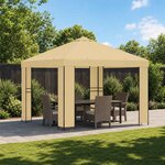 vidaXL Pavillon 3 x 3 m Crème Polyester et Acier 190 gsm